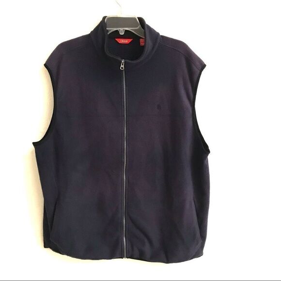 Izod navy fleece full zip vest XL - Picture 1 of 6